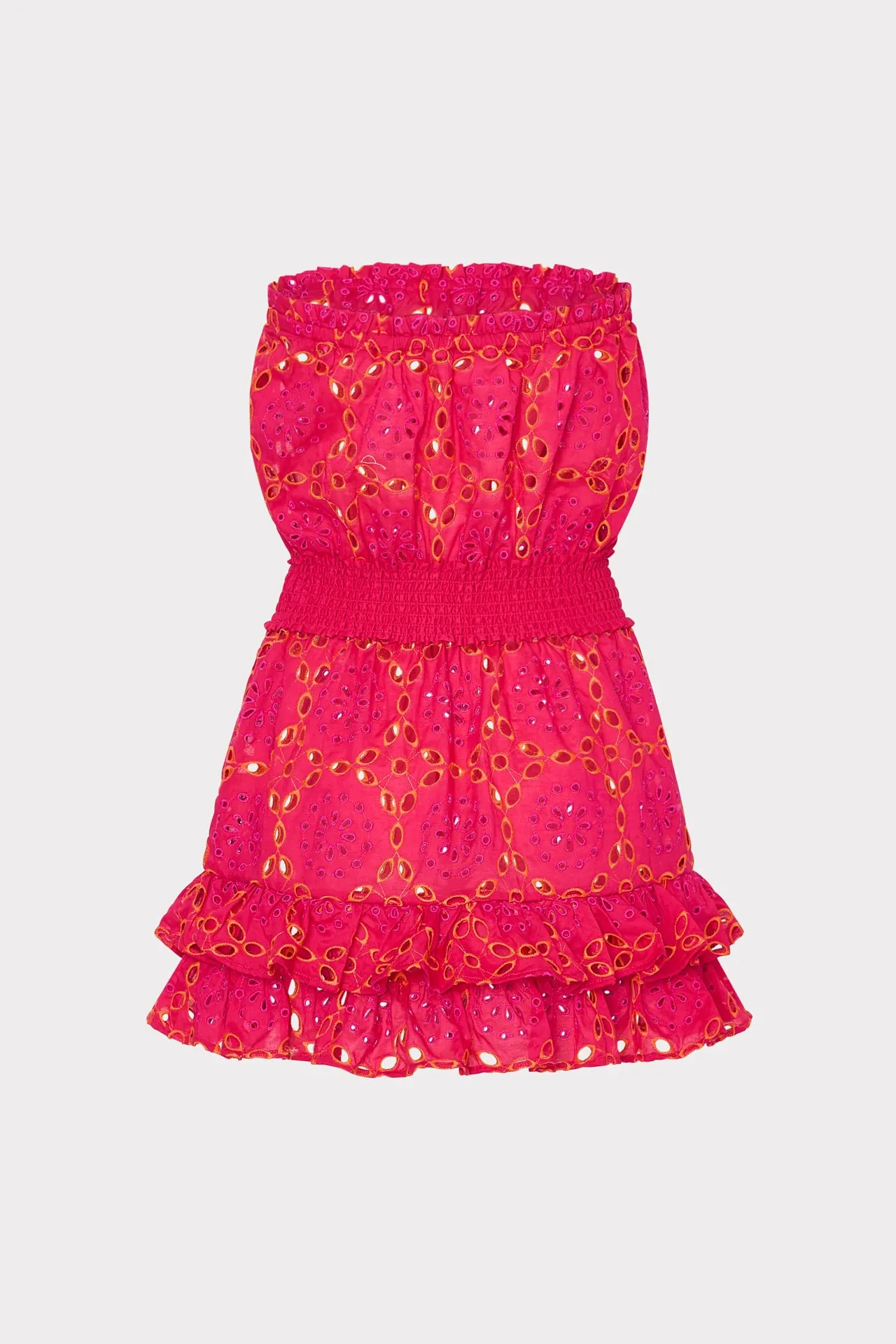 Verity Two Tone Geo Eyelet Cover-Up Dress sold by Milly product image thumbnail 4