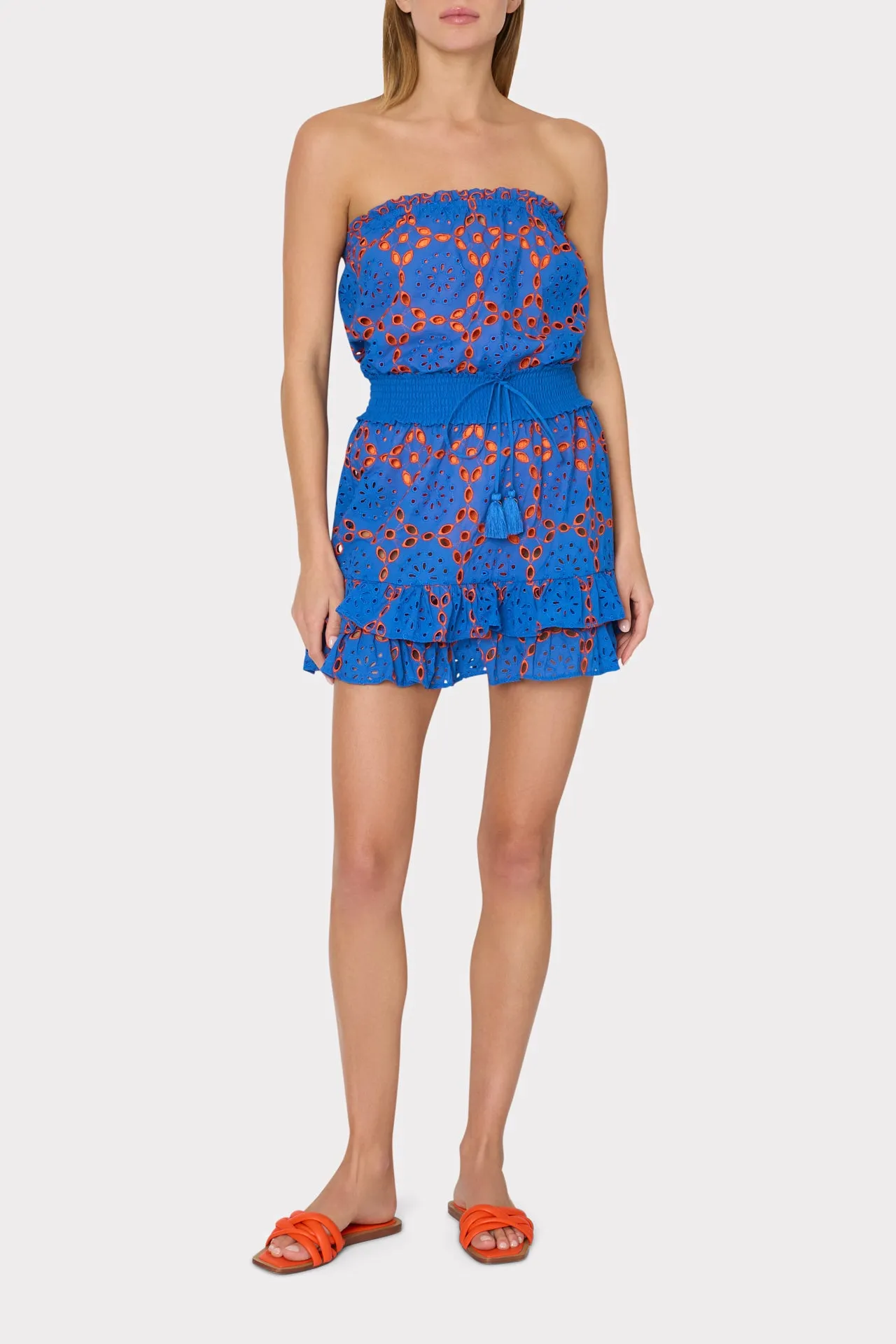 Verity Two Tone Geo Eyelet Cover-Up Dress sold by Milly product image thumbnail 2