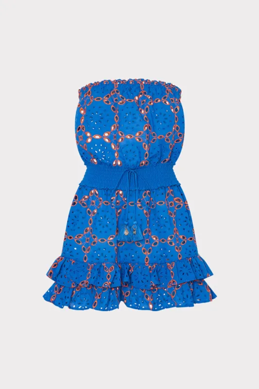 Verity Two Tone Geo Eyelet Cover-Up Dress sold by Milly