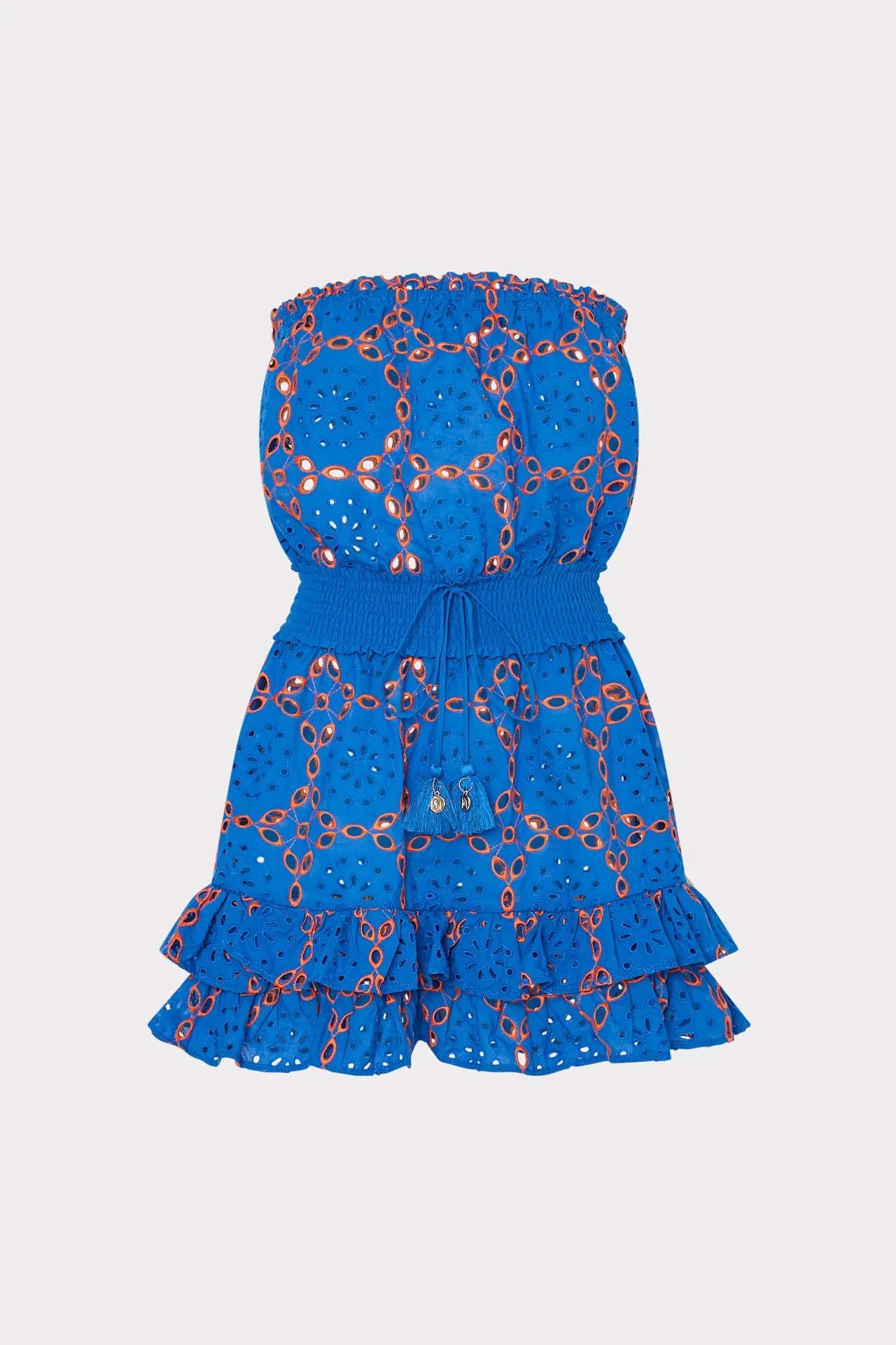 Verity Two Tone Geo Eyelet Cover-Up Dress sold by Milly