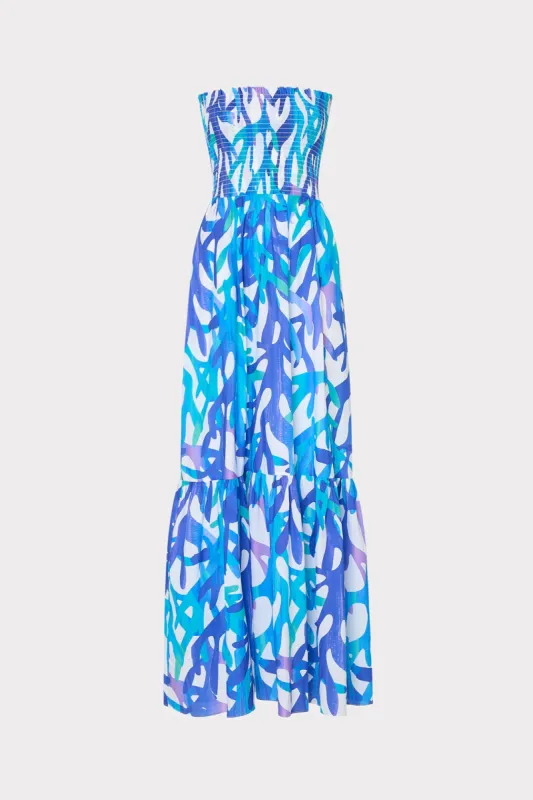 Olen Under The Sea Strapless Maxi Dress sold by Milly