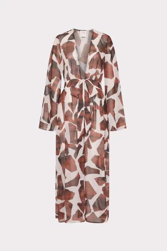 Vince Ocean Puzzle Chiffon Cover-Up Dress sold by Milly