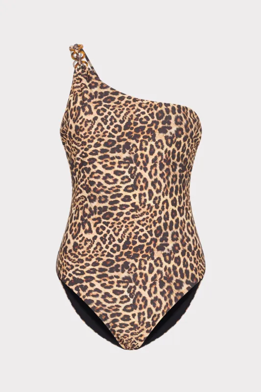 Leopard One Shoulder One Piece sold by Milly