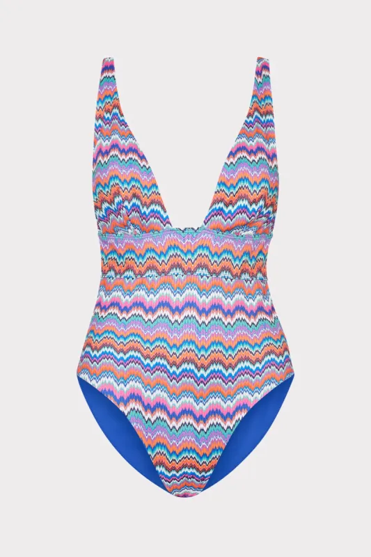 Ana Barcelona Metallic Chevron One Piece sold by Milly