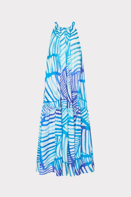 Abstract Blue Tropics Maxi Cover-Up Dress sold by Milly