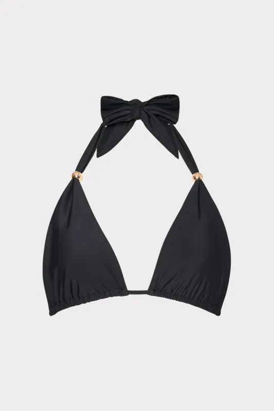 Bardot Beaded Halter Bikini Top sold by Milly