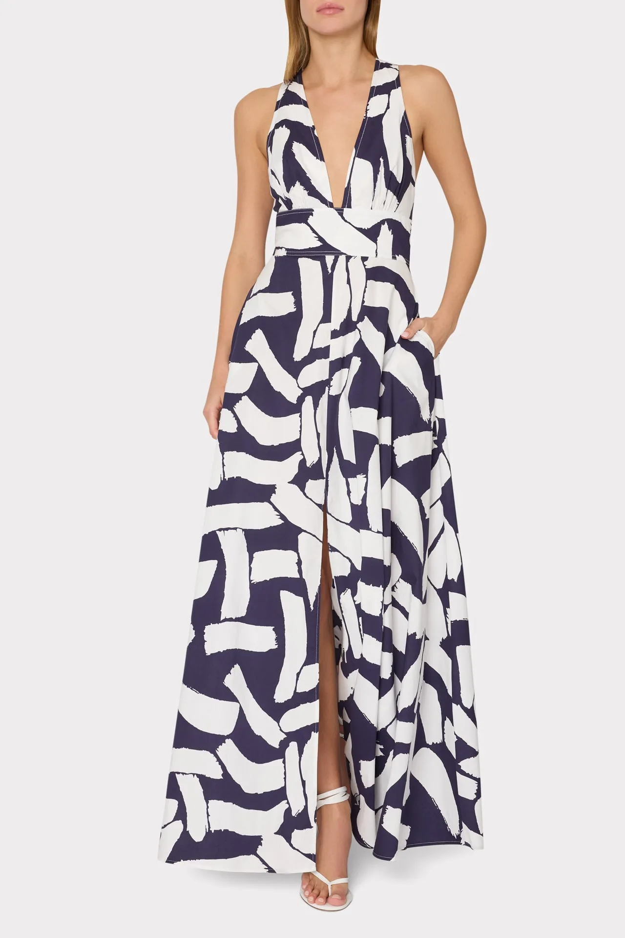 Catarina Graphic Brushstroke Maxi Dress sold by Milly product image thumbnail 2