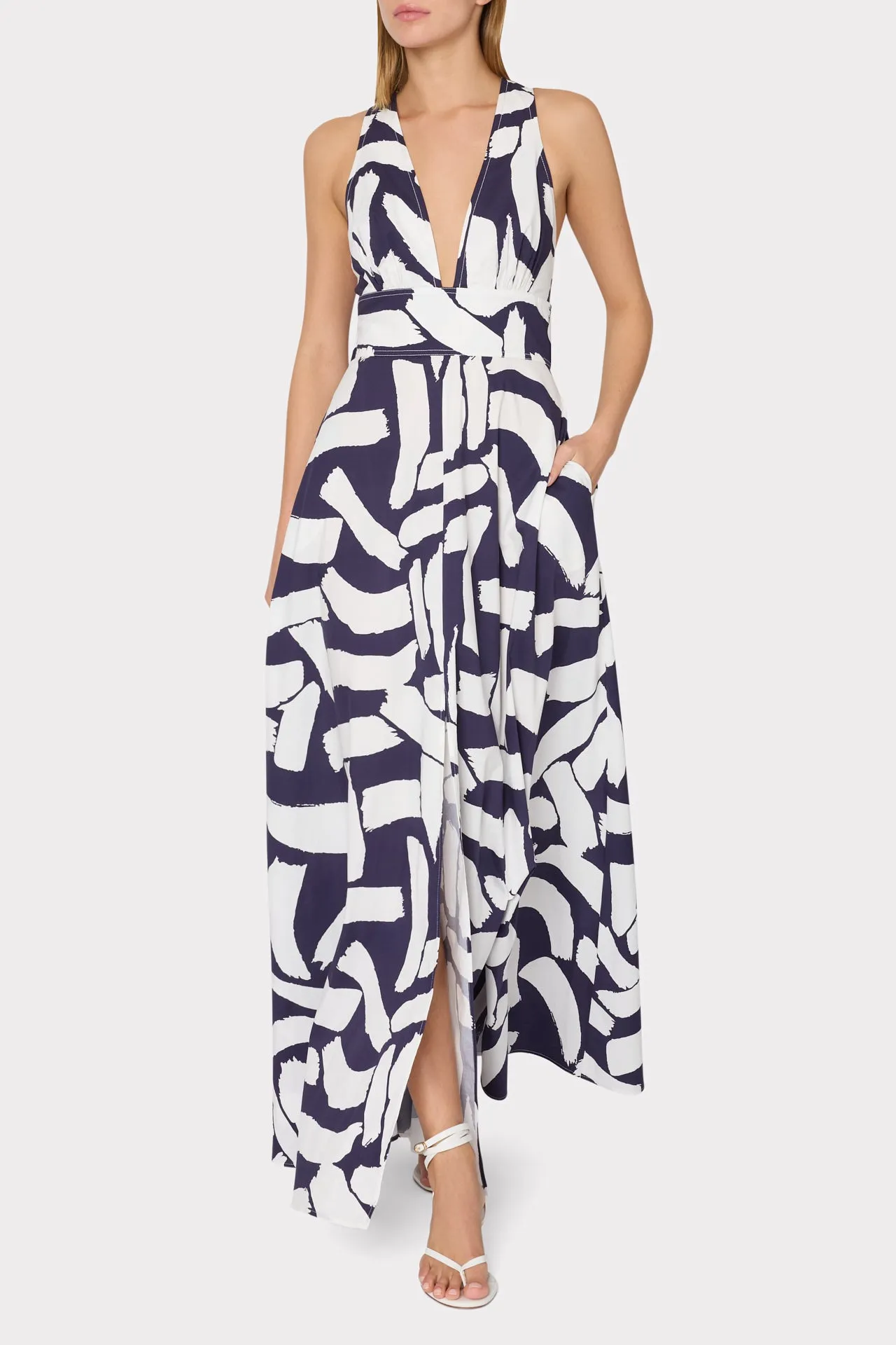 Catarina Graphic Brushstroke Maxi Dress sold by Milly product image thumbnail 3