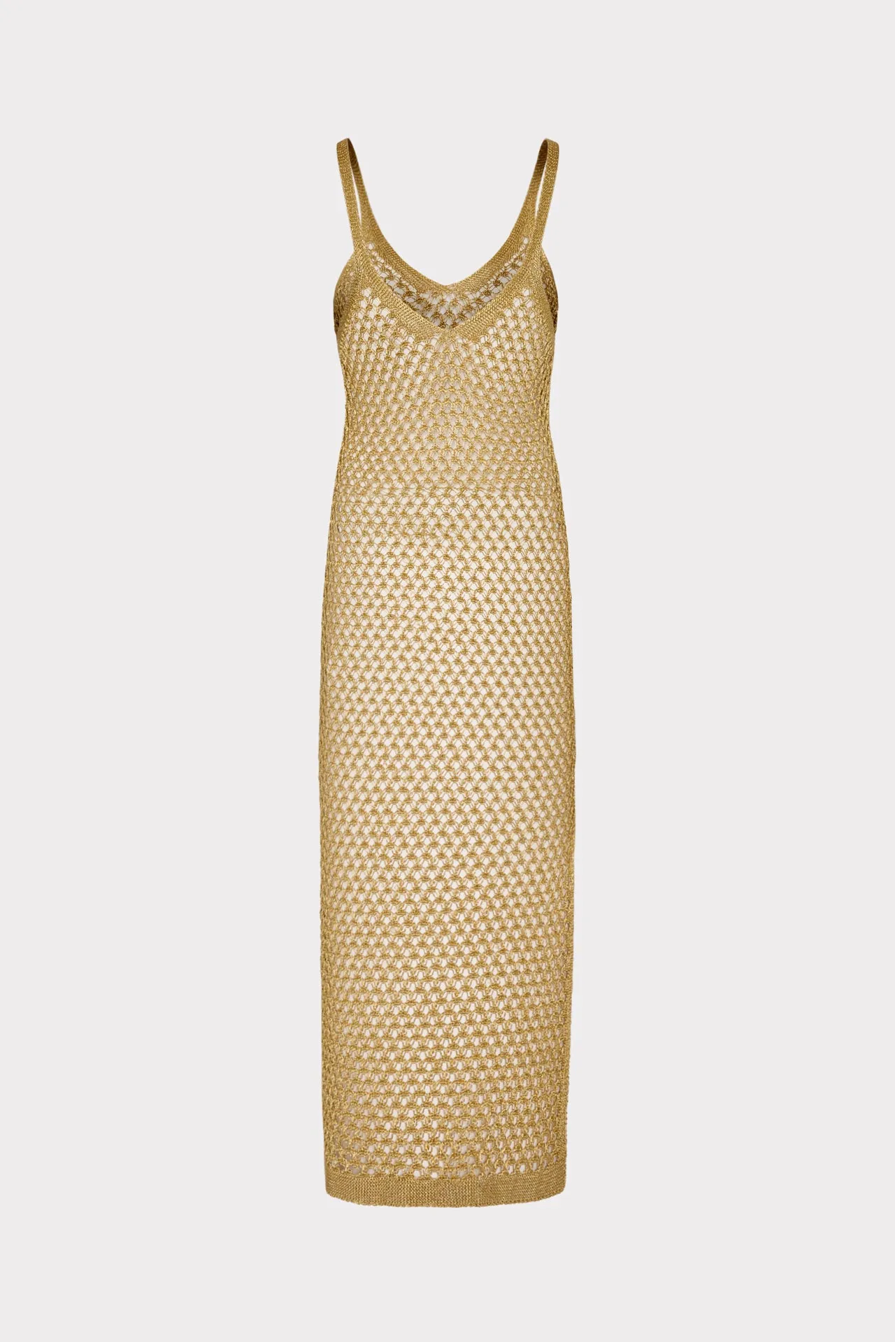 Metallic Mesh V Neck Midi Cover-Up Dress sold by Milly product image thumbnail 4