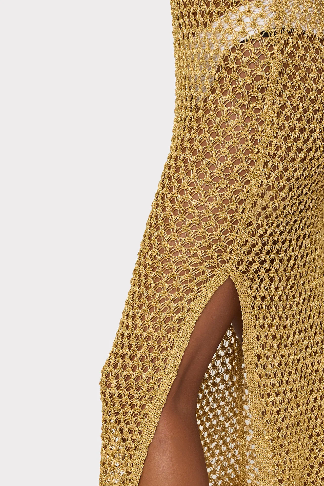 Metallic Mesh V Neck Midi Cover-Up Dress sold by Milly product image thumbnail 2