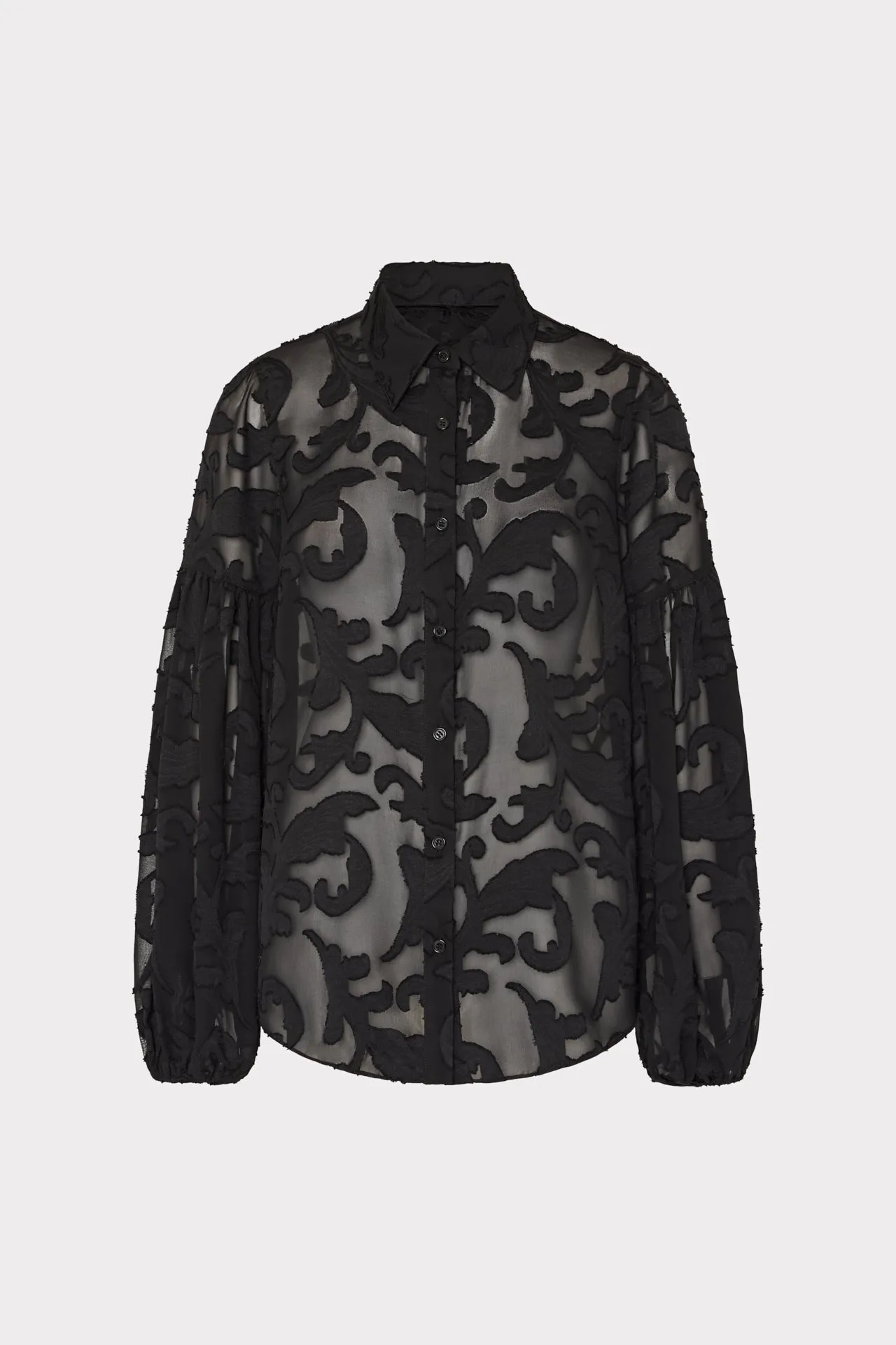 Scroll Burnout Button Up Top sold by Milly