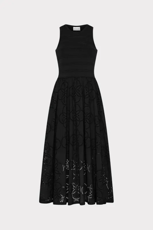 Geo Eyelet Knit Combo Midi Dress sold by Milly