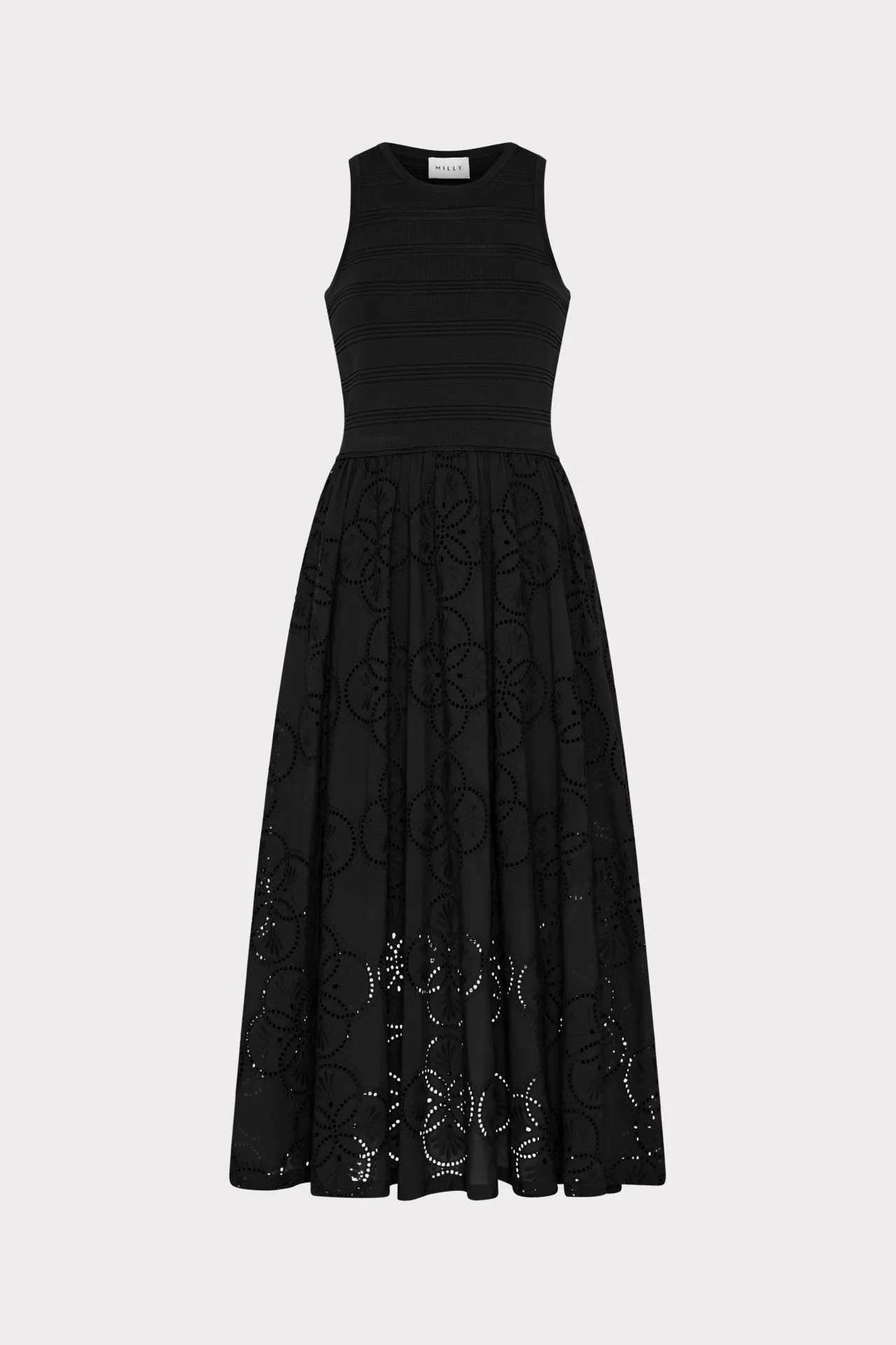 Geo Eyelet Knit Combo Midi Dress sold by Milly