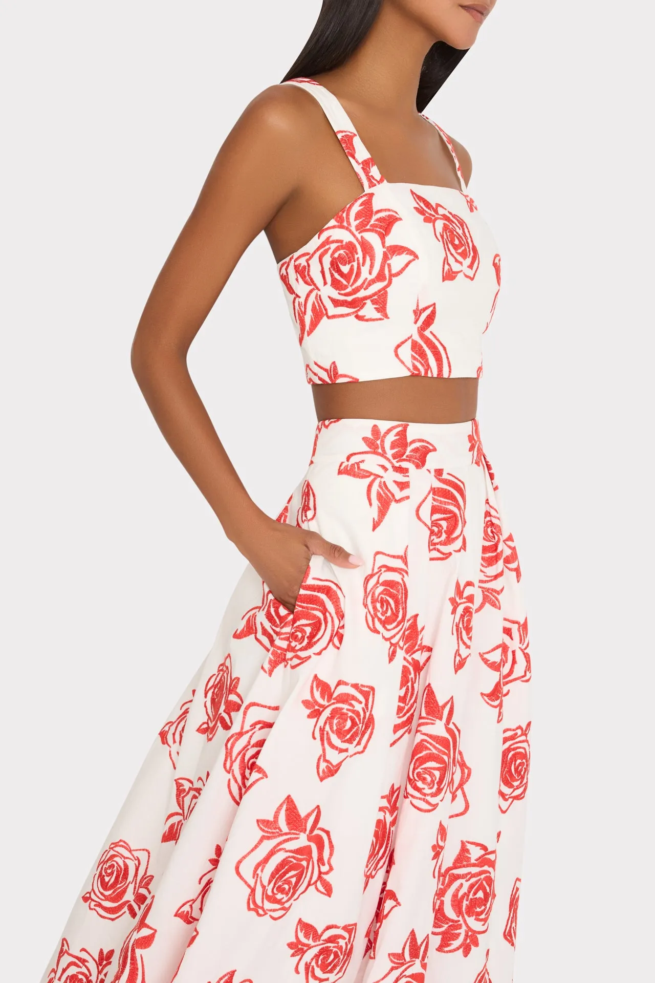 Rose Embroidery Crop Top sold by Milly product image thumbnail 3