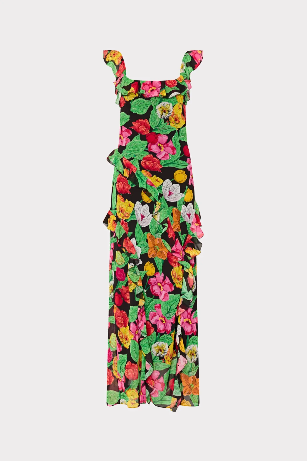 Tulip Rosette Ruffle Maxi Dress sold by Milly