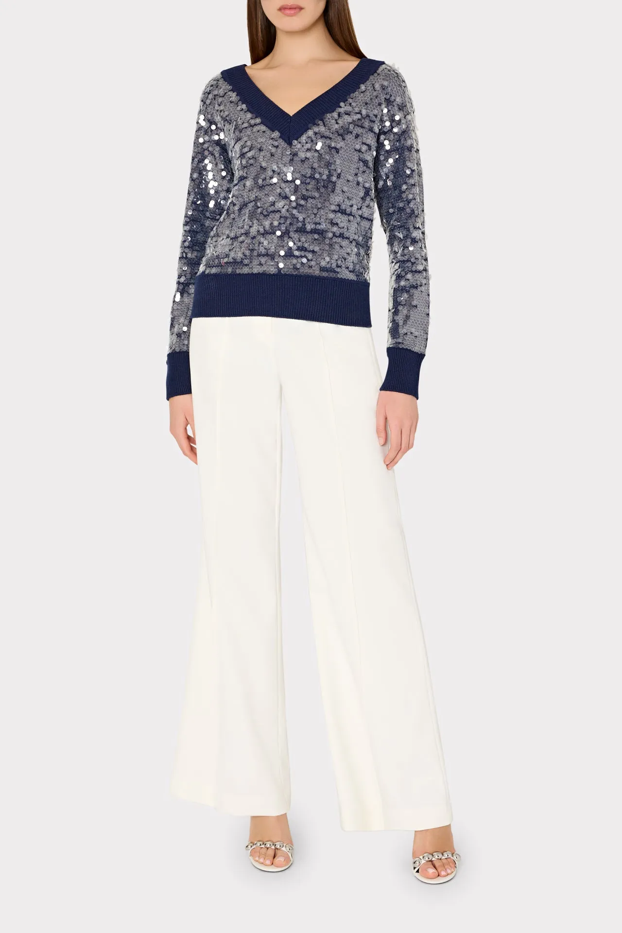 Ilaria Sequin V-Neck Sweater sold by Milly product image thumbnail 2