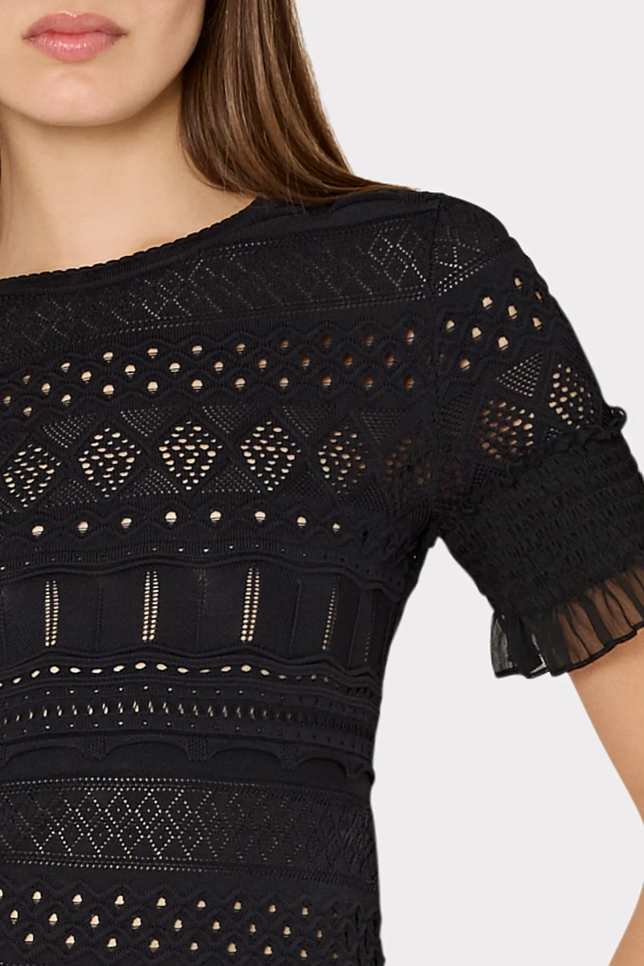 Smocked Finish Pointelle Top sold by Milly product image thumbnail 3