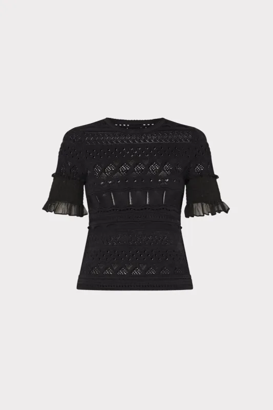 Smocked Finish Pointelle Top sold by Milly