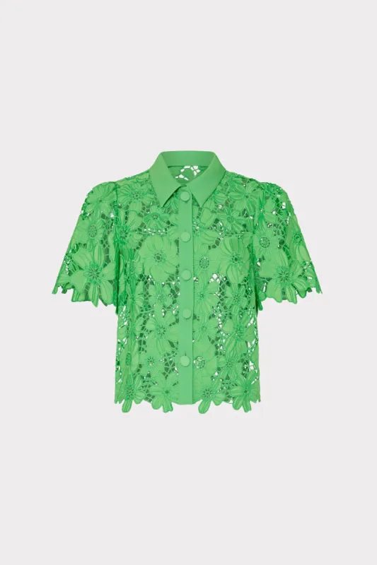 Addison Roja Lace Top sold by Milly