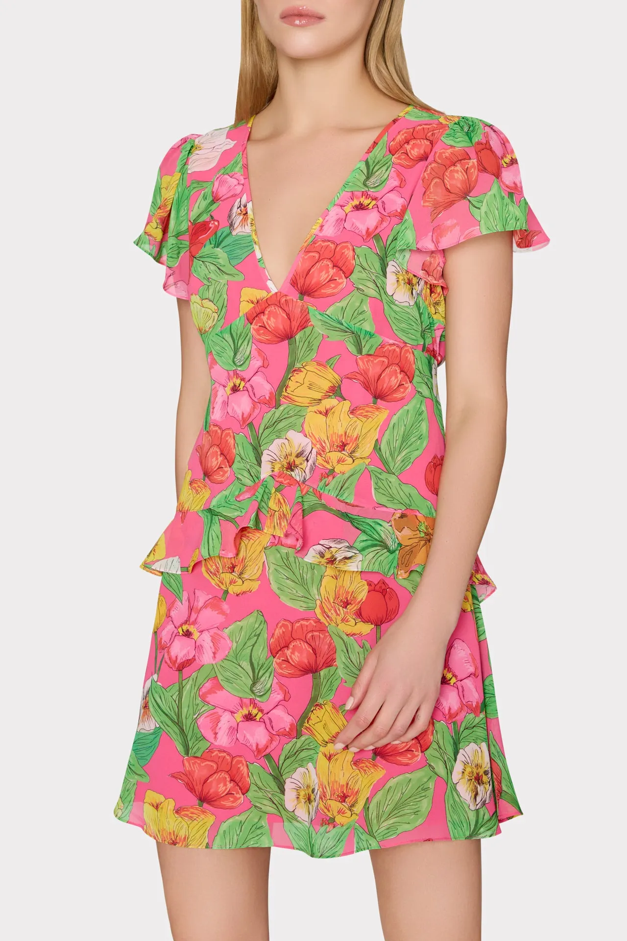 Lee Tulip Rosette Mini Dress sold by Milly product image thumbnail 4