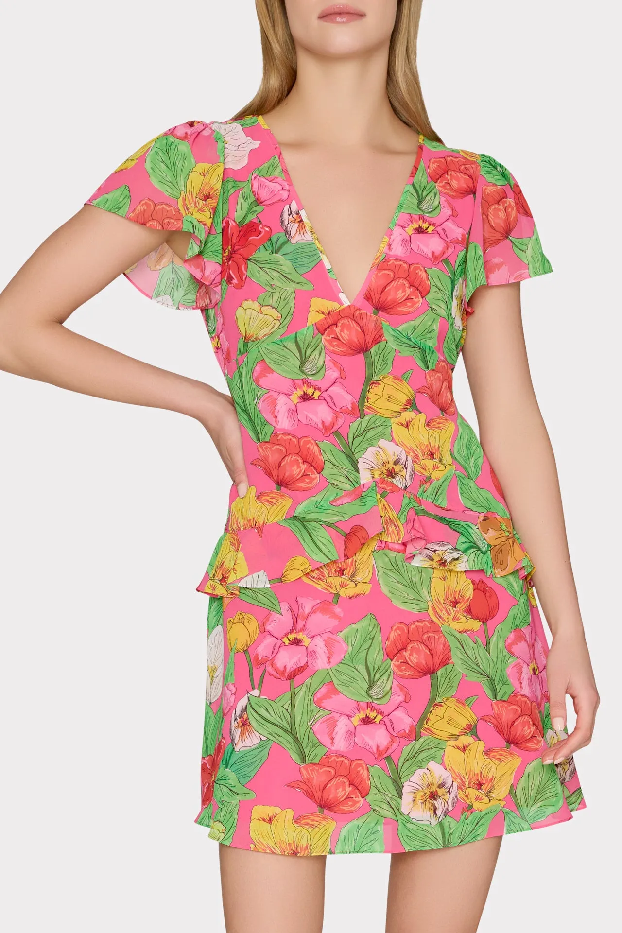 Lee Tulip Rosette Mini Dress sold by Milly product image thumbnail 3