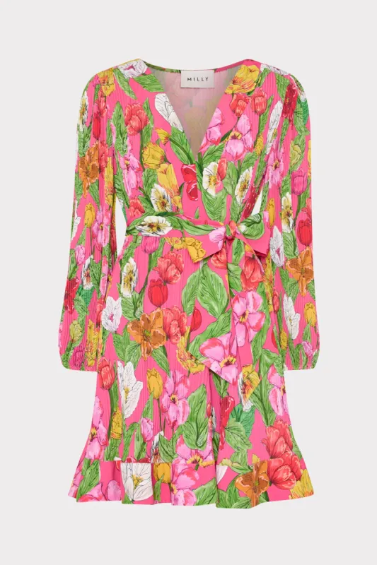 Liv Tulip Rosette Pleated Dress sold by Milly