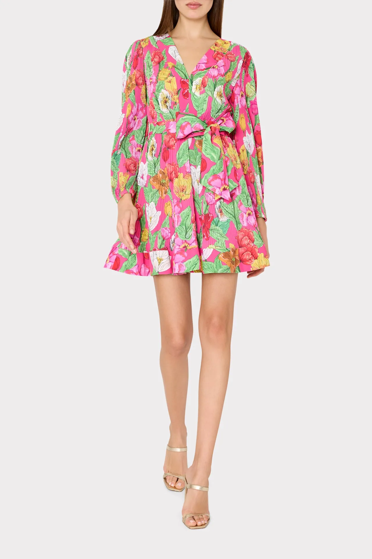 Liv Tulip Rosette Pleated Dress sold by Milly product image thumbnail 2