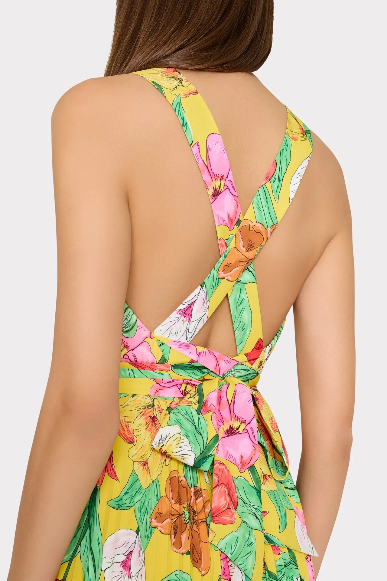 Oria Tulip Rosette Pleated Dress sold by Milly product image thumbnail 4