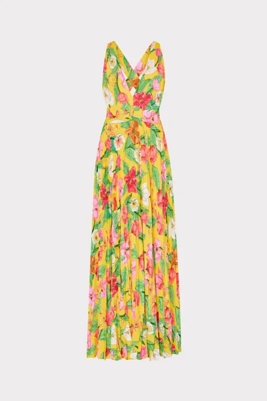 Oria Tulip Rosette Pleated Dress sold by Milly