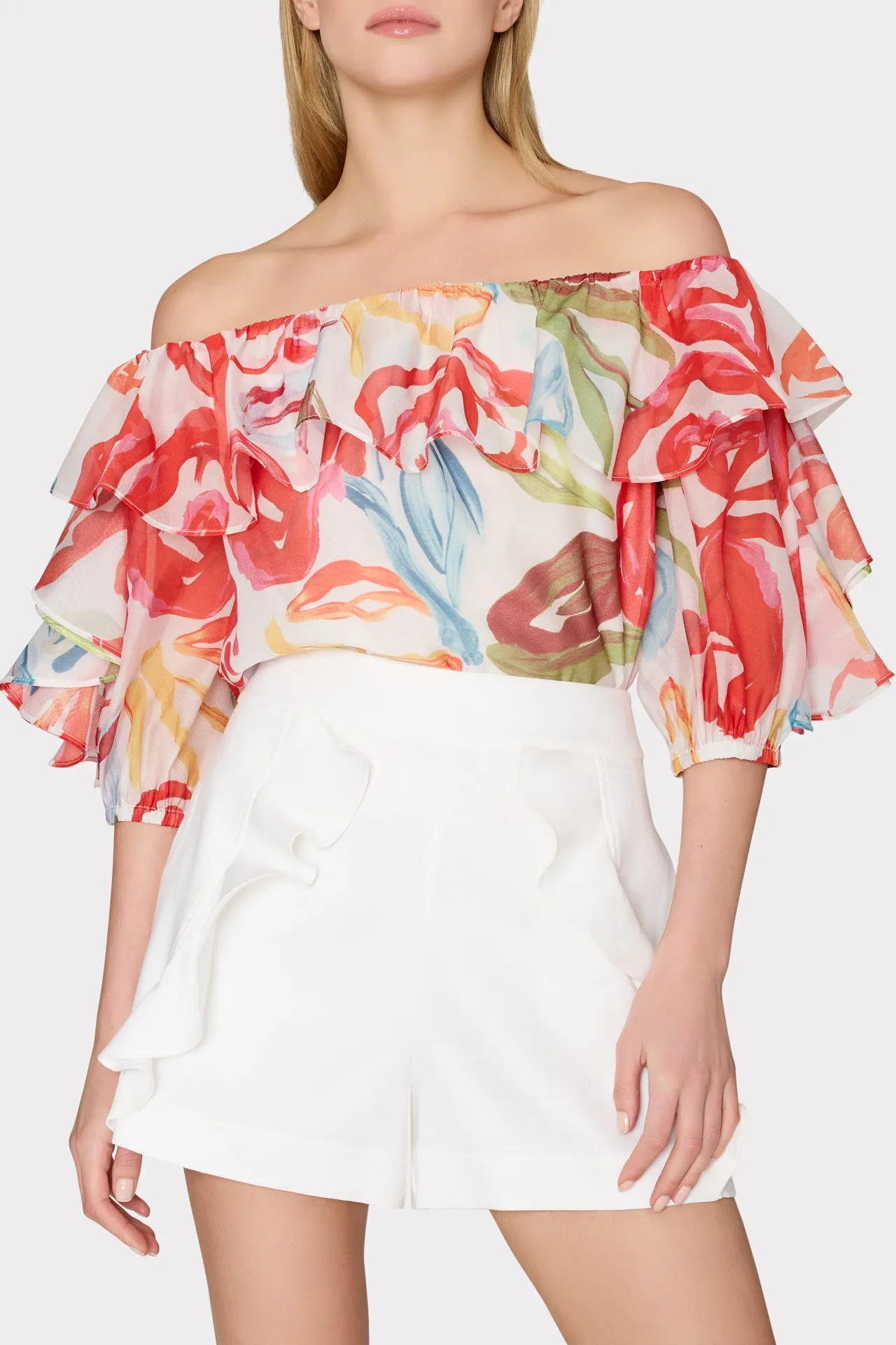 Linen Ruffle Short sold by Milly product image thumbnail 3