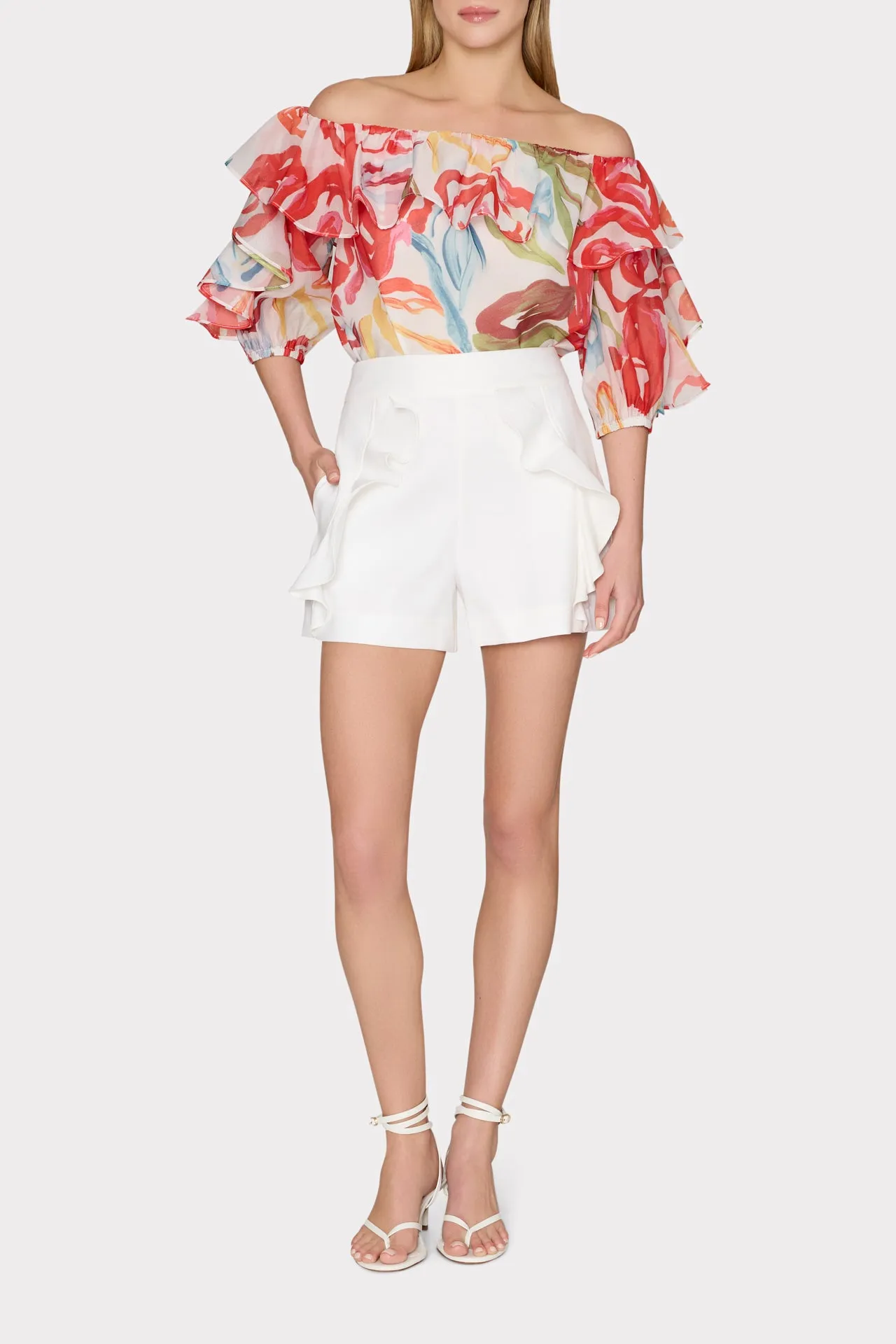 Linen Ruffle Short sold by Milly product image thumbnail 2