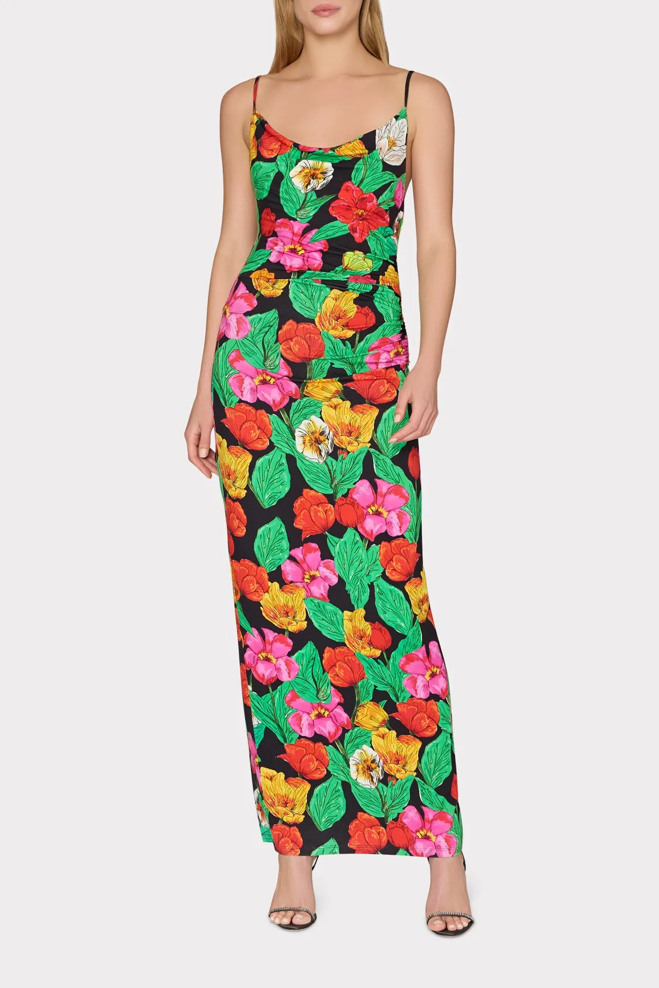 Tulip Rosette Ruched Cowl Neck Midi Dress sold by Milly product image thumbnail 2