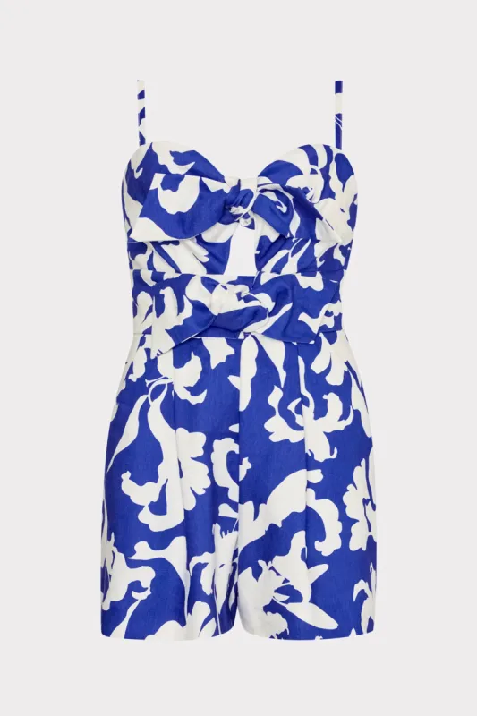 Anya Lily Silhouette Linen Romper sold by Milly