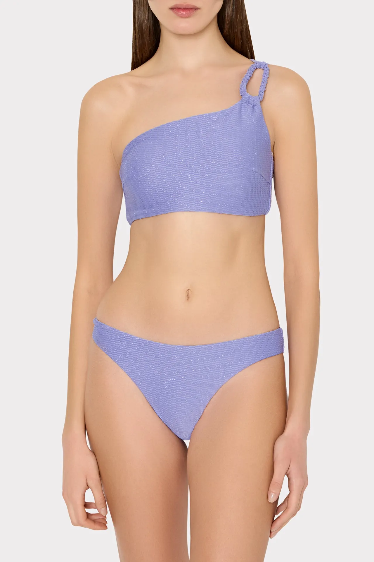 Shimmer Texture One Shoulder Bandeau Top sold by Milly product image thumbnail 2