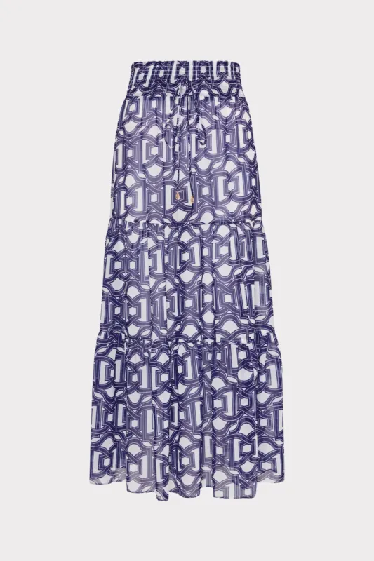 Jem Nautical Chain Tiered Chiffon Skirt sold by Milly