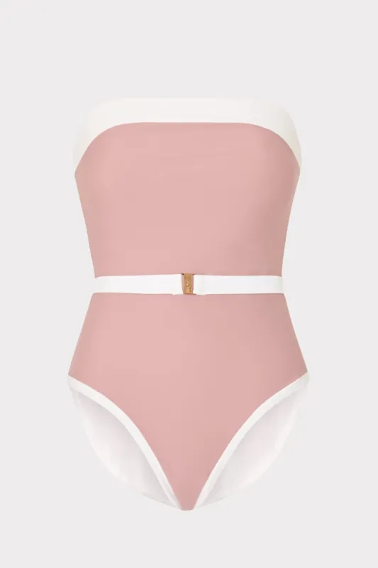 Ravello Strapless Color Block One Piece sold by Milly