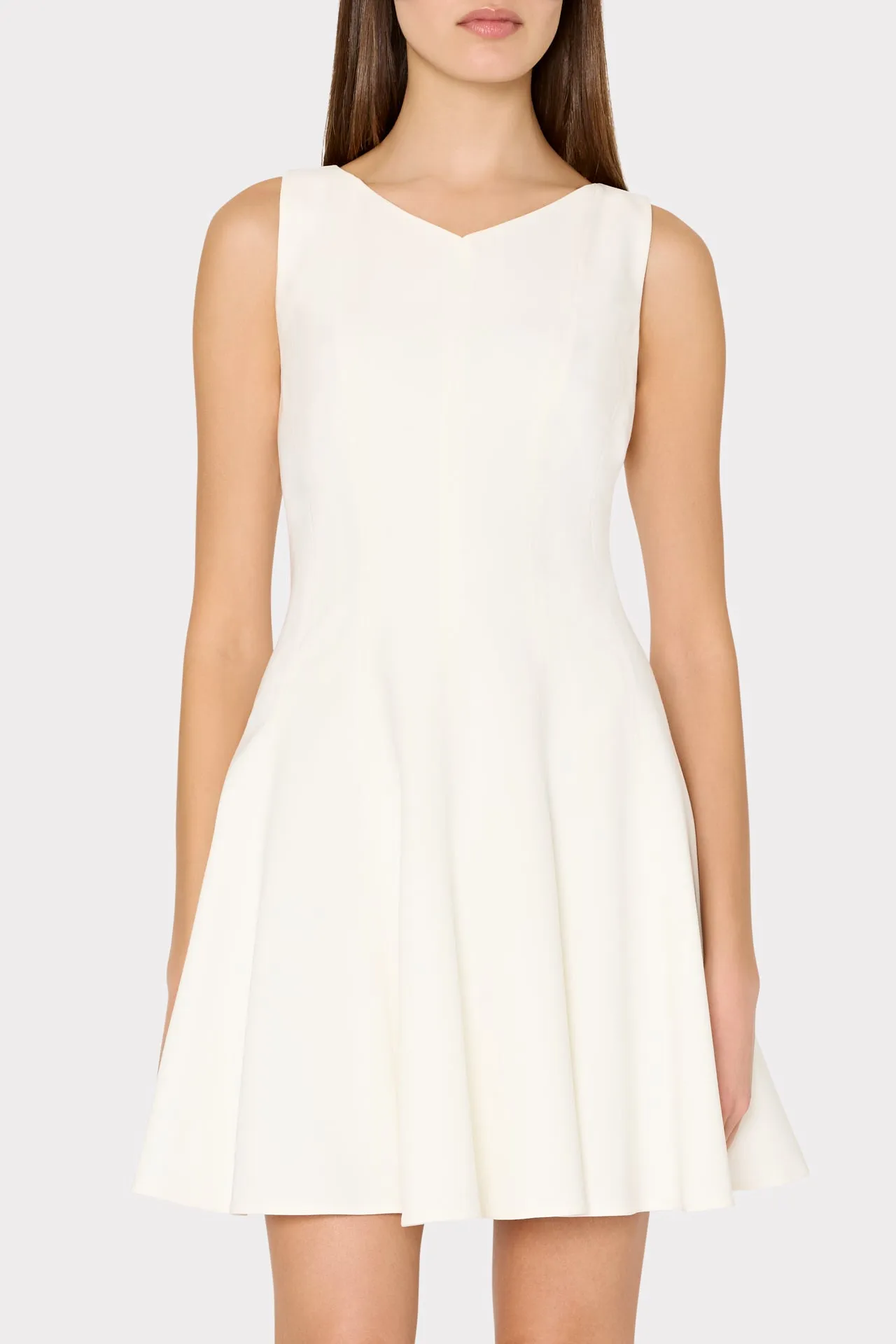 Sleeveless Stretch Cady Fit And Flare Dress sold by Milly product image thumbnail 4