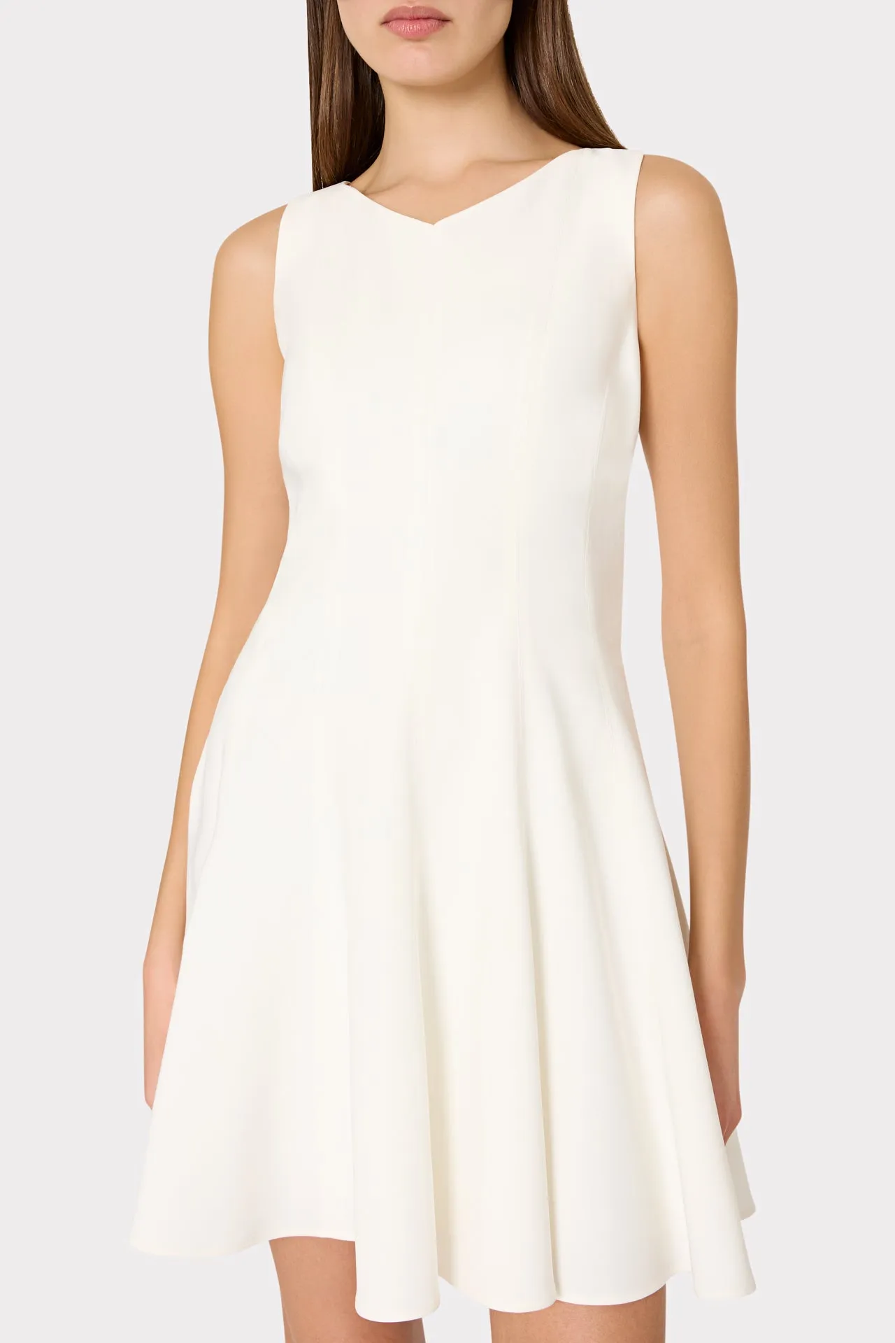 Sleeveless Stretch Cady Fit And Flare Dress sold by Milly product image thumbnail 2