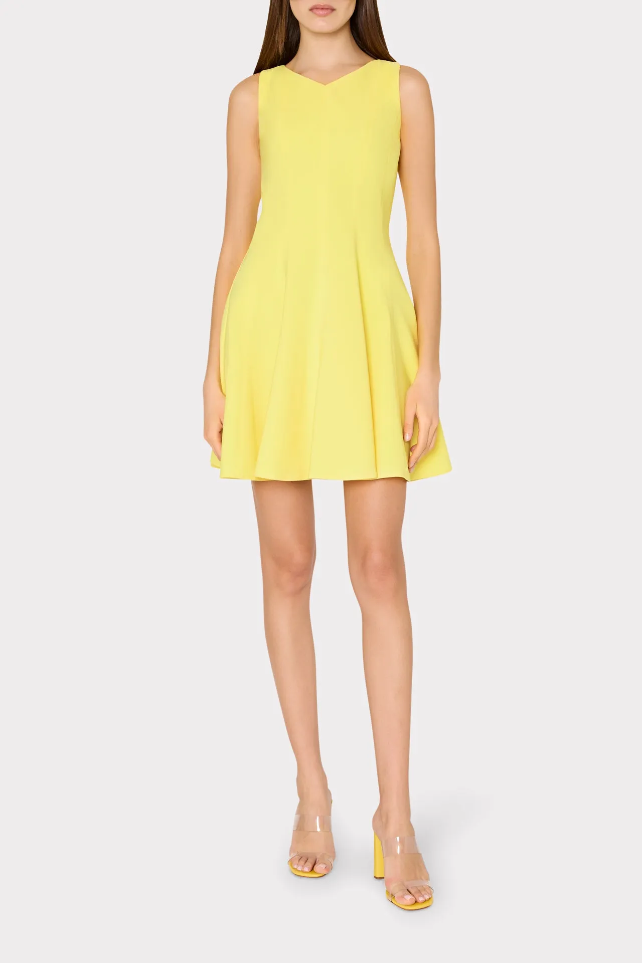 Sleeveless Stretch Cady Fit And Flare Dress sold by Milly product image thumbnail 2