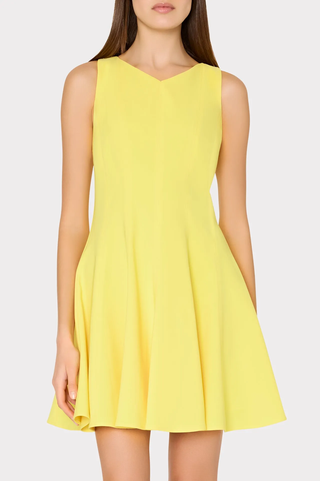 Sleeveless Stretch Cady Fit And Flare Dress sold by Milly product image thumbnail 3
