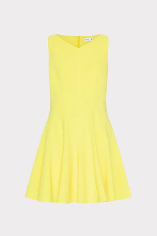 Sleeveless Stretch Cady Fit And Flare Dress sold by Milly