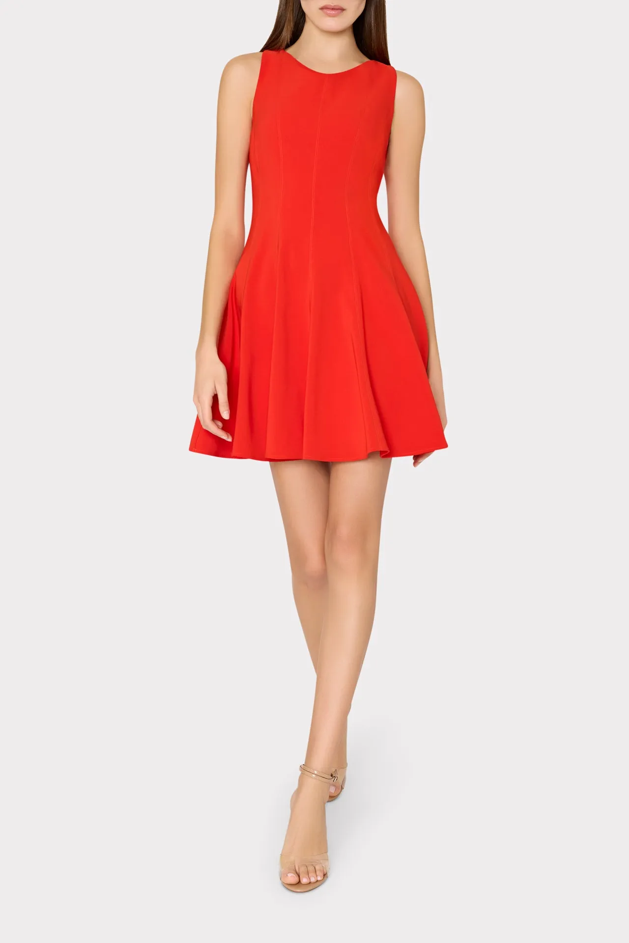 Sleeveless Stretch Cady Fit And Flare Dress sold by Milly product image thumbnail 2