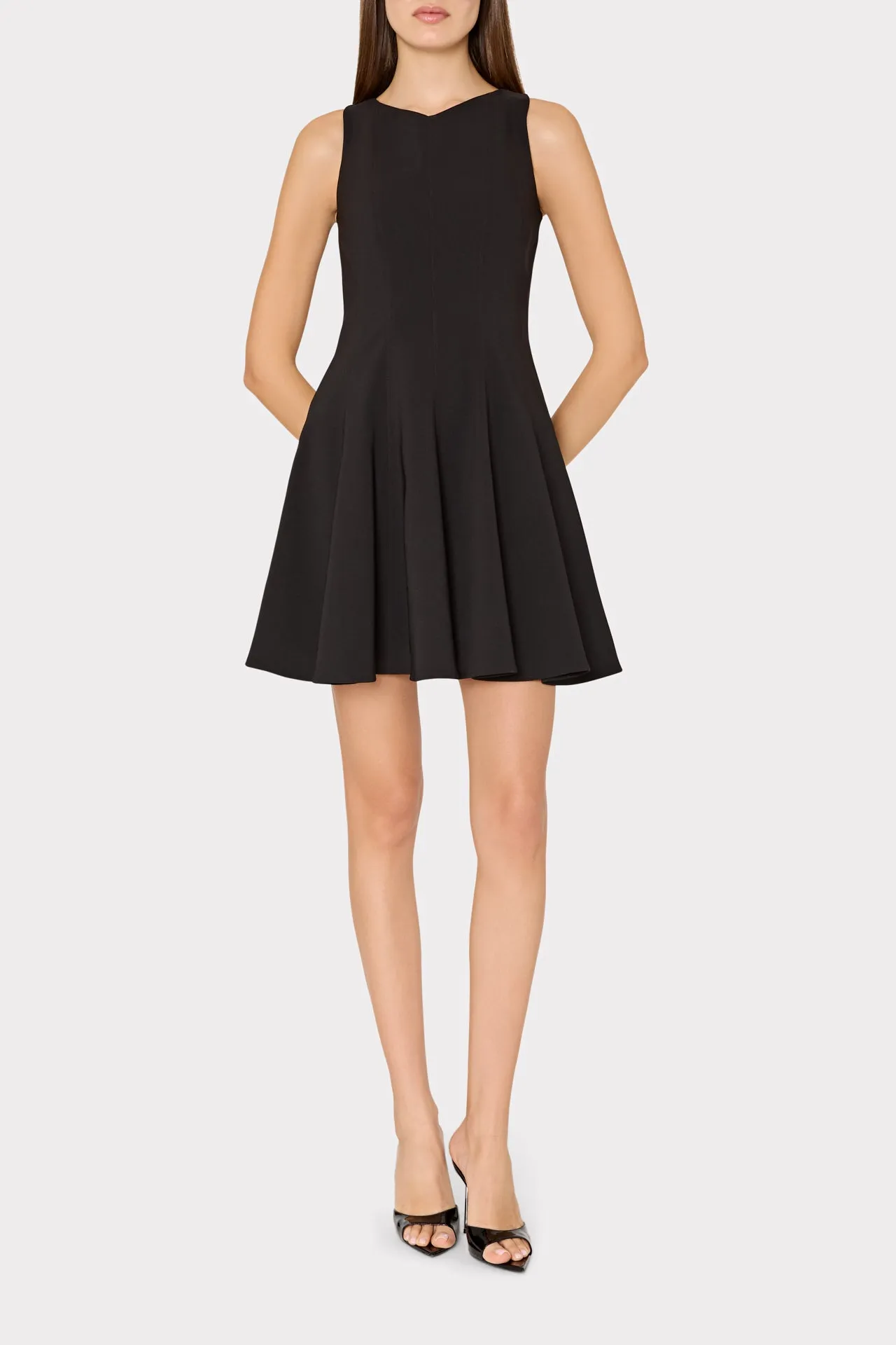Sleeveless Stretch Cady Fit And Flare Dress sold by Milly product image thumbnail 2