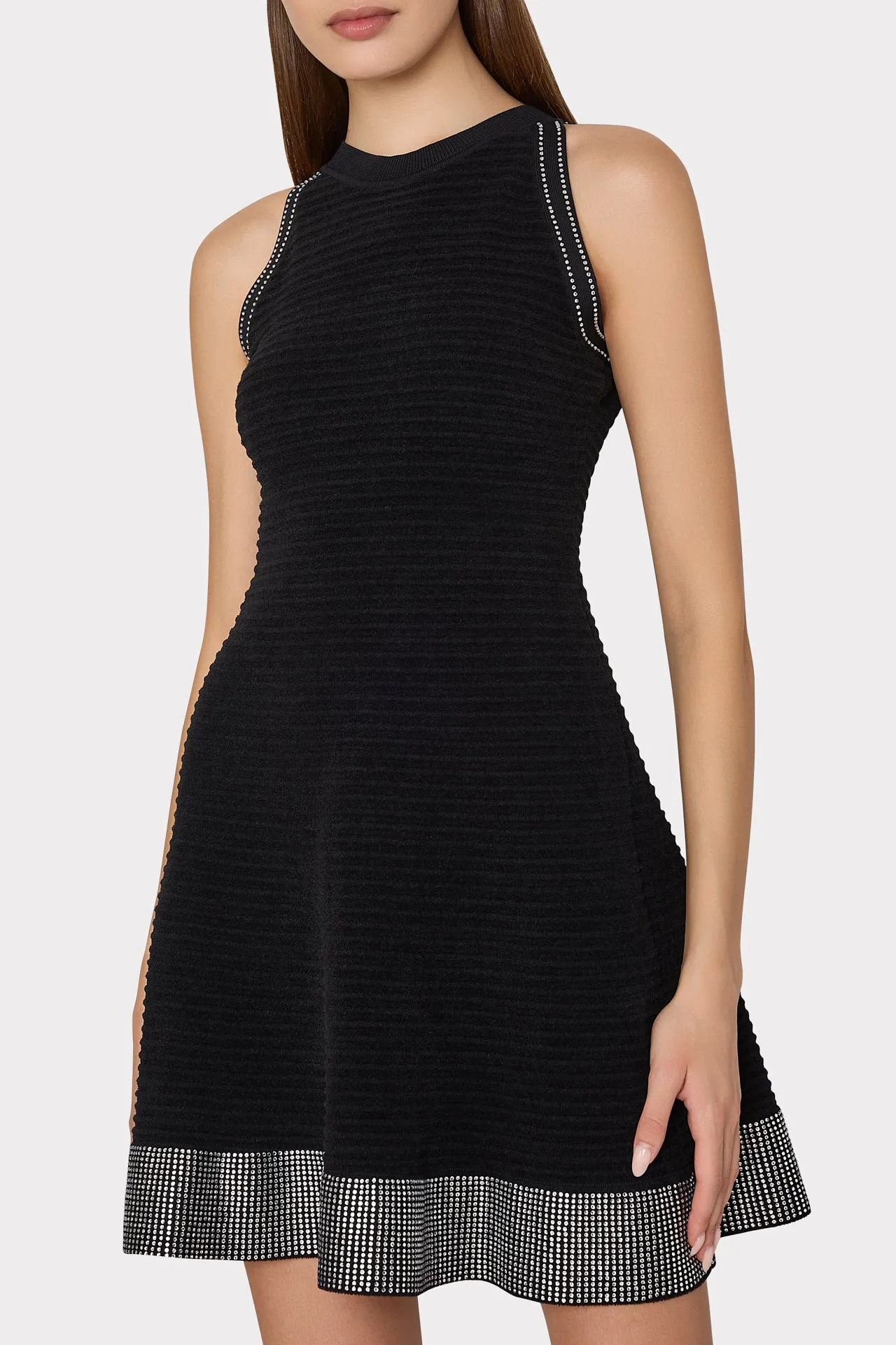 Crystal Trim Knit Mini Dress sold by Milly product image thumbnail 3