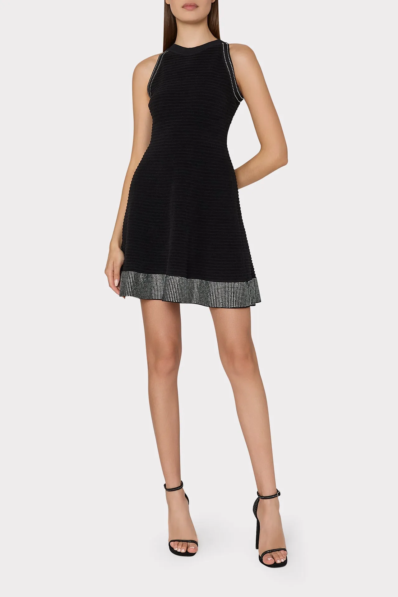 Crystal Trim Knit Mini Dress sold by Milly product image thumbnail 2