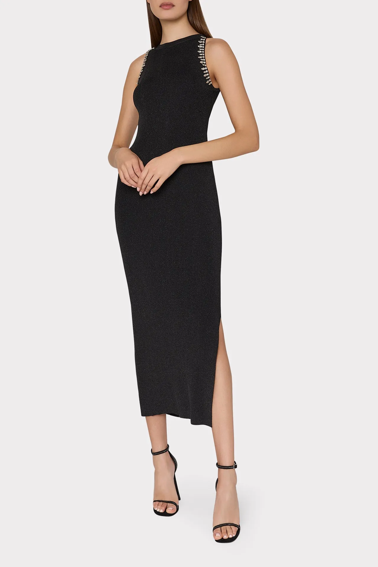 Izel Embellished Halter Knit Midi Dress sold by Milly product image thumbnail 2