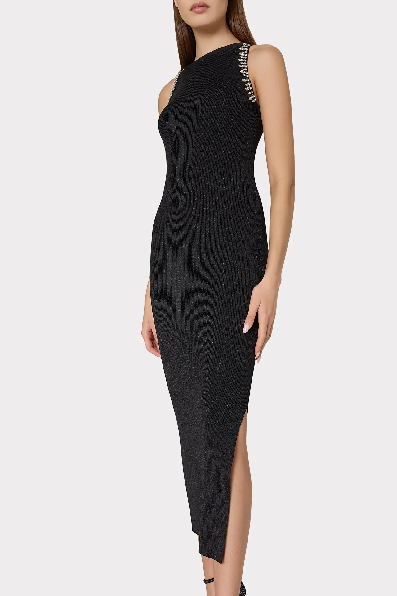 Izel Embellished Halter Knit Midi Dress sold by Milly product image thumbnail 3