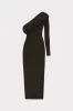 Kelly One Shoulder Ruffle Knit Midi Dress sold by Milly