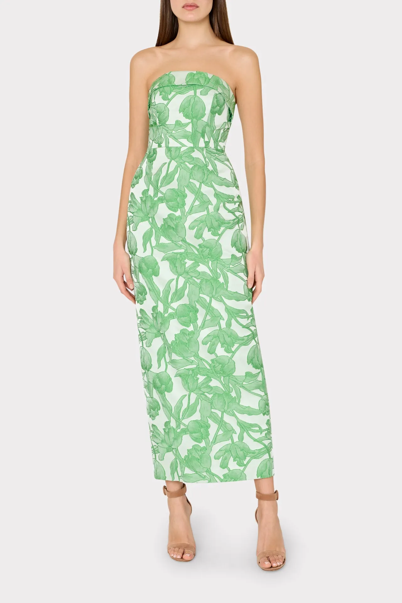 Tulip Jacquard Strapless Dress sold by Milly product image thumbnail 2