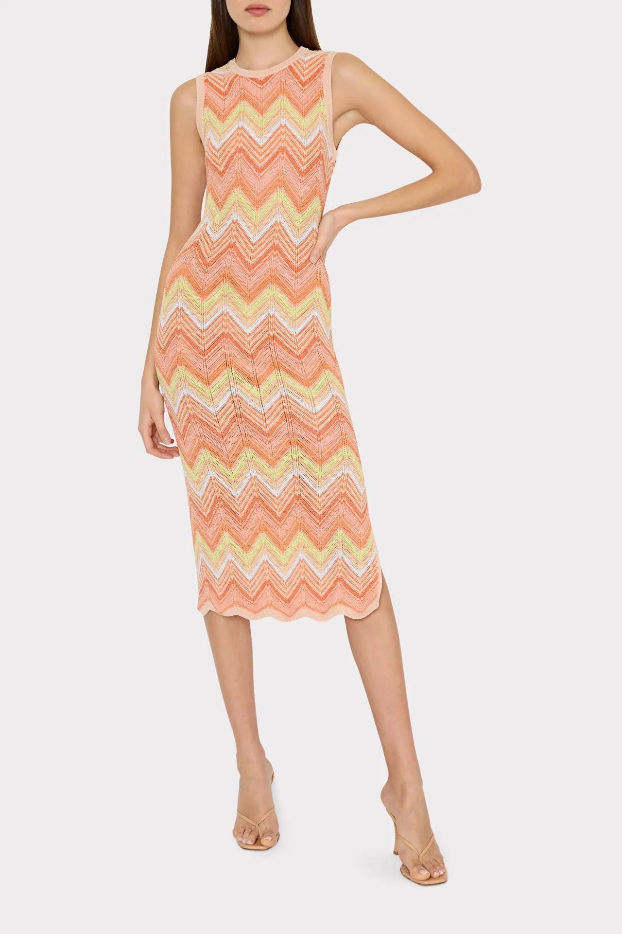 Multi Zig Zag Sleeveless Midi Dress sold by Milly product image thumbnail 2